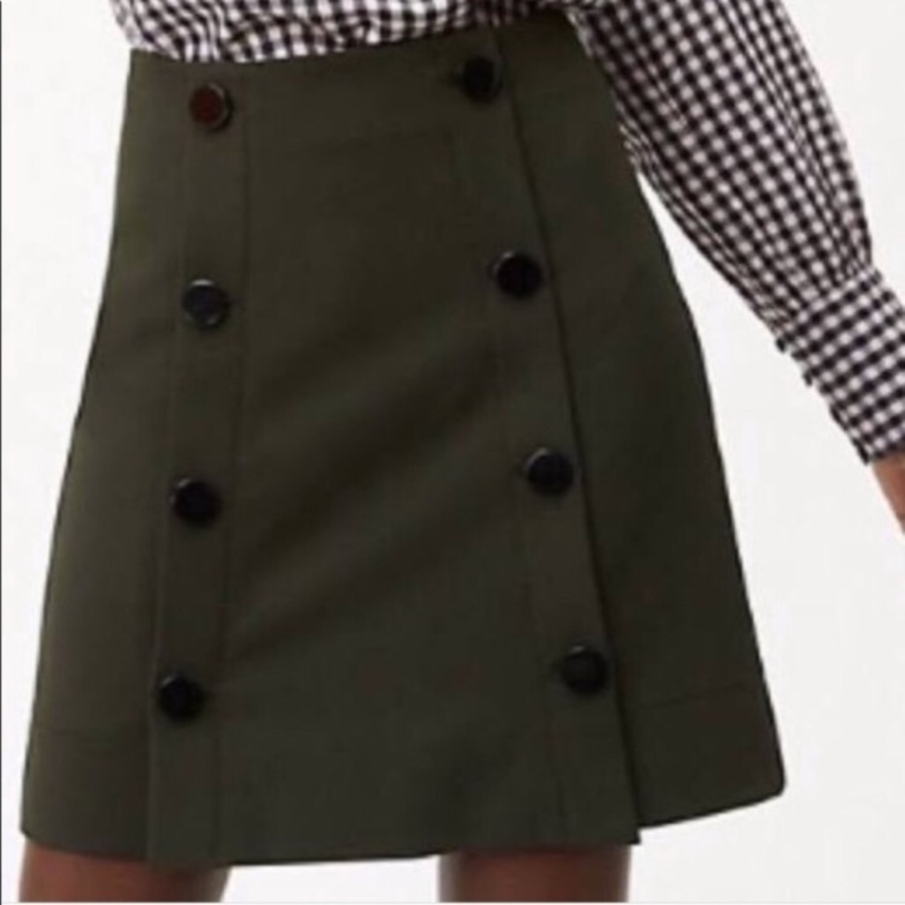 Loft green skirt- EUC worn once